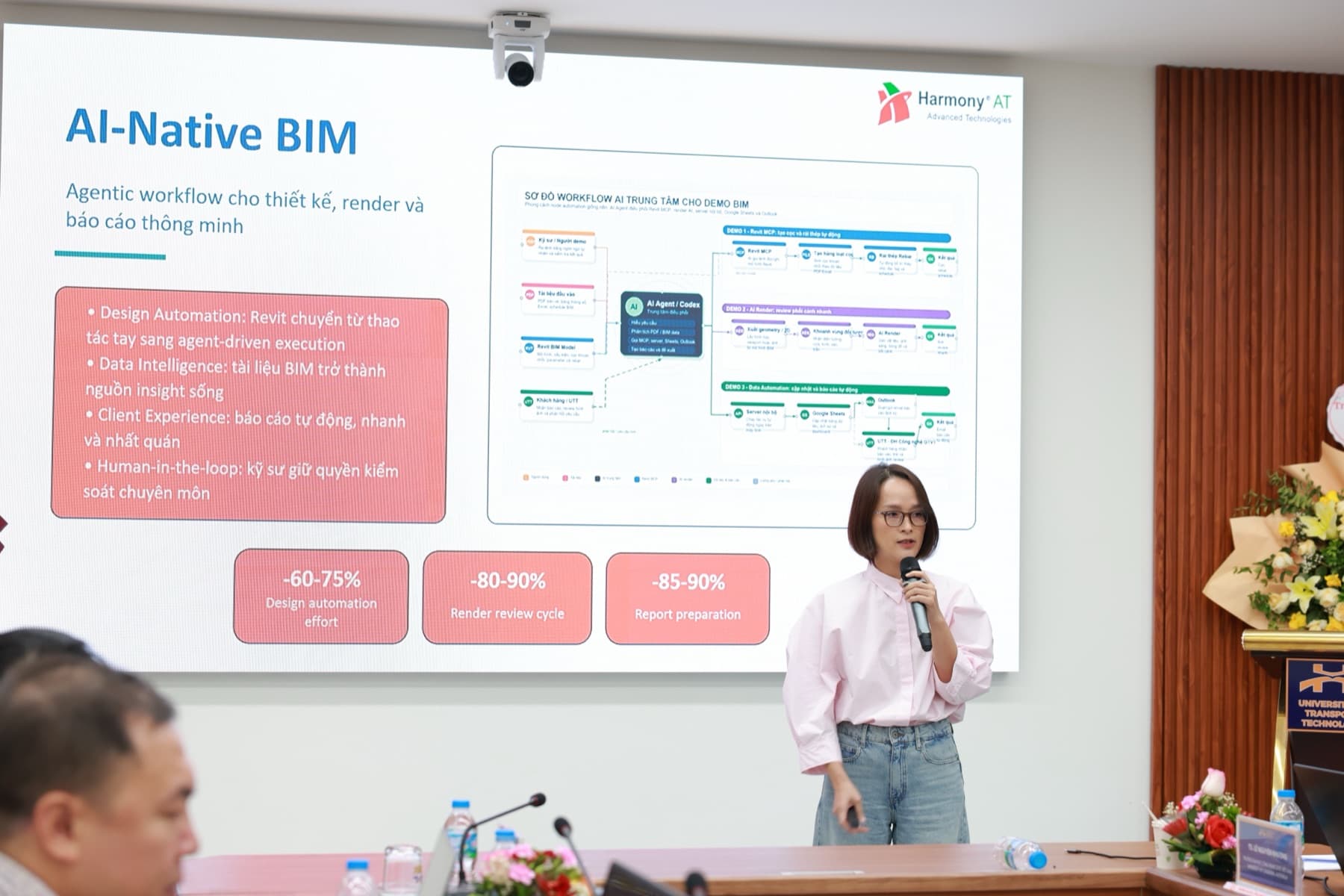 Presentation slide on AI-native BIM during the digital infrastructure session