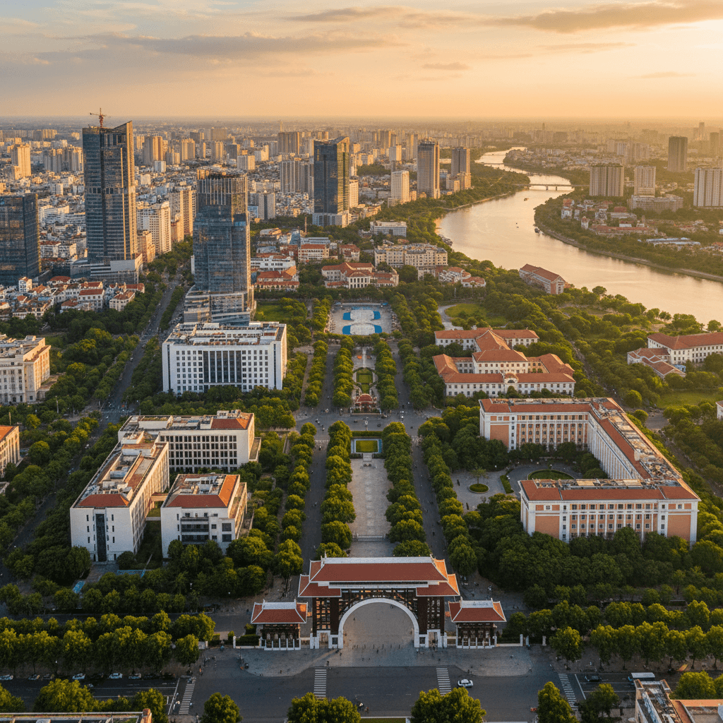 Aerial view of Hanoi, Vietnam