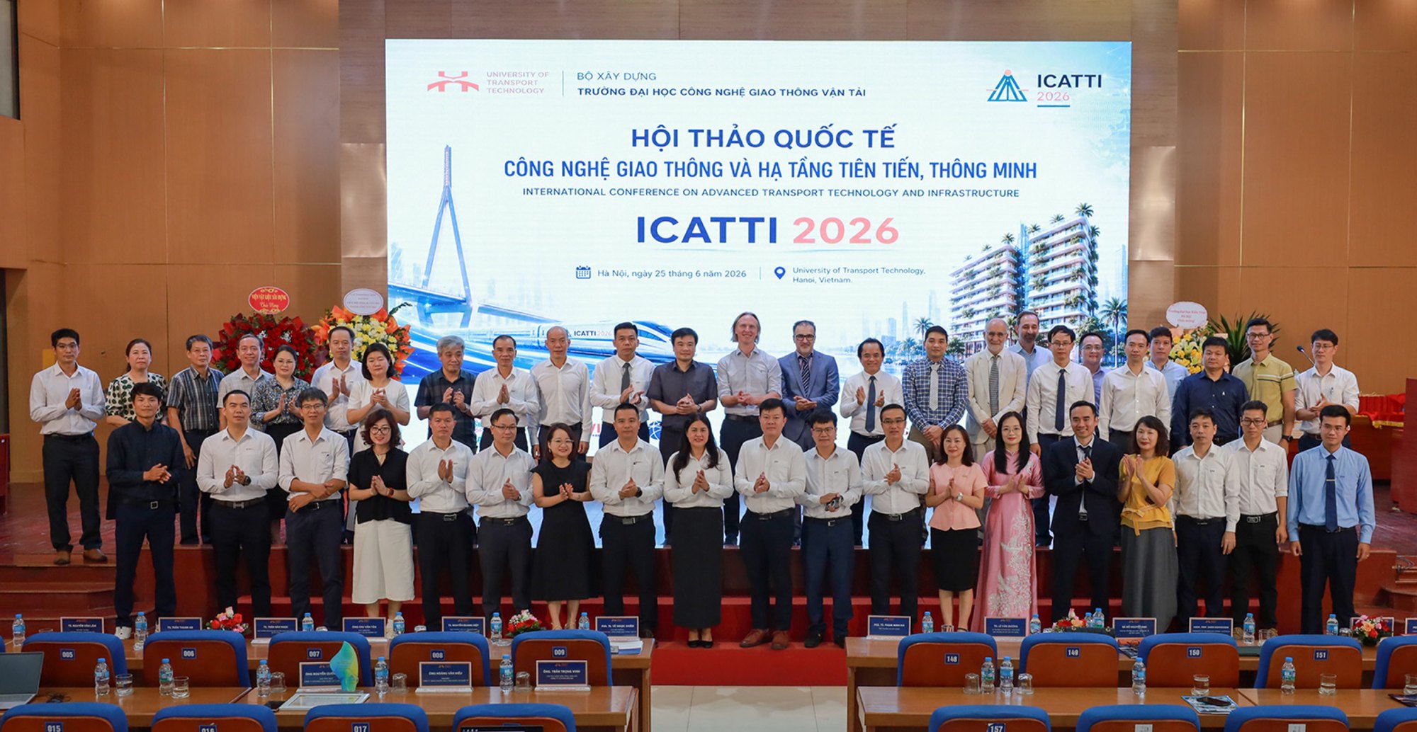 ICATTI 2026 speakers, delegates and organisers in a group photo at the opening session